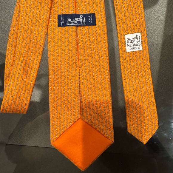 Hermes Orange Tie - Picture 3 of 4